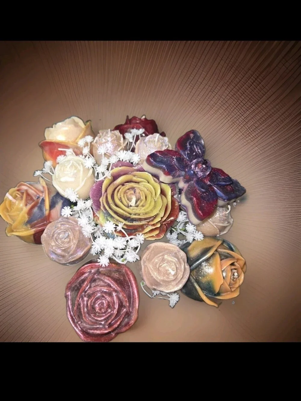 Stunning Realistic 16 Wax Rose Candles + Bonus Butterfly Bouquet Awesome Gift